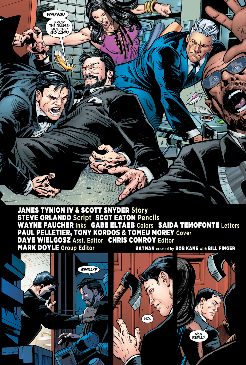 Illustration for article titled Exclusive DC preview: Batman And Robin Eternal #4 invites Bruce Wayne to a deadly dinner